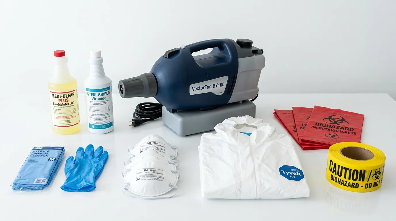 Professional biohazard remediation crew working in New Haven